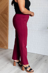 Hazel Blues® | Magic Straight Pants in Wine