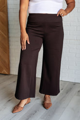 Hazel Blues® | Magic Wide Leg Crop Pants in Chocolate