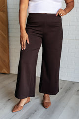 Hazel Blues® | Magic Wide Leg Crop Pants in Chocolate