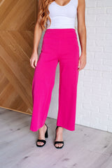Hazel Blues® | Magic Wide Leg Crop Pants in Hot Pink