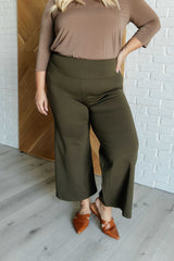 Hazel Blues® | Magic Wide Leg Crop Pants in Olive