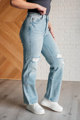 Hazel Blues® | Patricia High Rise Rigid Magic 90's Straight Jeans