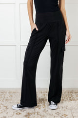Hazel Blues® | Race to Relax Cargo Pants in Black