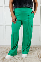 Hazel Blues® | Race to Relax Cargo Pants in Emerald Green