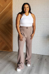 Hazel Blues® | Set Process Mineral Wash Waffle Knit Pants in Brown