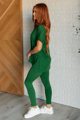Hazel Blues® | Soft Serve Brushed Microfiber Set in Dark Green