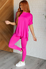 Hazel Blues® | Soft Serve Brushed Microfiber Set in Neon Hot Pink