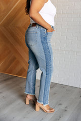 Hazel Blues® | Susan High Rise Side Panel Detail Slim Jeans