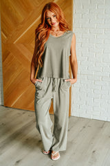 Hazel Blues® | Taking It Easy Tank and Pants Set in Palm Forest