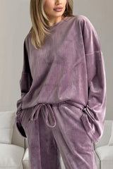 Hazel Blues® | Buttery-Soft Round Neck Long Sleeve Top and Drawstring Pants Set