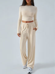Hazel Blues® | Devine Round Neck Long Sleeve Top and Pants Set