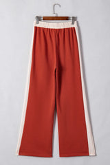 Hazel Blues® | Drawstring Contrast Wide Leg Pants