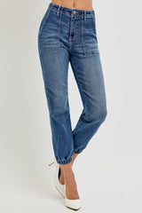 Hazel Blues® | RISEN High Rise Ankle Jogger Jeans