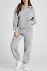 Hazel Blues® | Dropped Shoulder Long Sleeve Hoodie and Pants Active Set