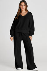 Hazel Blues® | V-Neck Long Sleeve Top and Pants Active Set