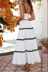 Hazel Blues® | Contrast Trim Cami and Skirt Set