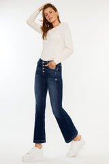 Hazel Blues® | Kancan Mid Rise Button Fly Flare Jeans
