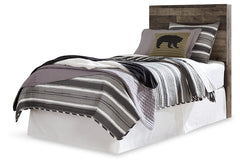Ashley Furniture - Derekson Twin Panel Headboard - Grey - Dark Gray Wood - Headboards
