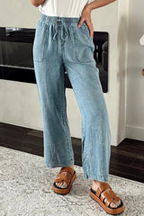 Hazel Blues® | Drawstring High Waist Jeans with Pockets