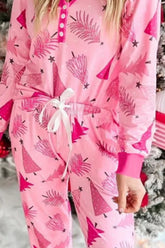 Hazel Blues® | Printed V-Neck Long Sleeve Top and Pants Lounge Set