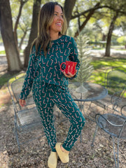 Hazel Blues® | PREORDER: Candy Cane Pajama Pants Set
