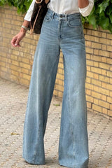 Hazel Blues® | Wide Leg Jeans with Pockets