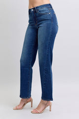 Hazel Blues® | Judy Blue Side Seam Detail Straight Jeans with Pockets