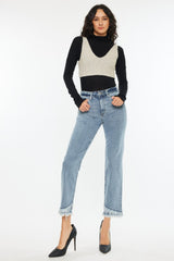 Hazel Blues® | Kancan Raw Hem High Rise Straight Jeans