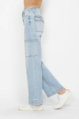 Hazel Blues® | Judy Blue High Waist Straight Cargo Jeans