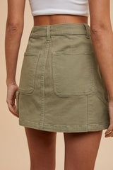 Hazel Blues® | Annie Wear Cargo Denim Mini Skirt