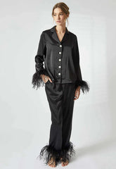 True Decadence Black Satin Trim Pajamas