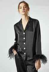 True Decadence Black Satin Trim Pajamas