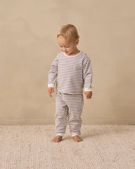Quincy Mae Cozy Set, Slate Stripe