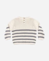 Quincy Mae Rex Sweater, Slate Stripe