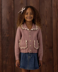 Rylee + Cru Collared Cardigan, Rosewood