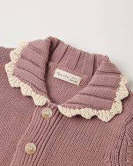 Rylee + Cru Collared Cardigan, Rosewood