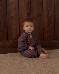 Rylee + Cru Oversized Crew, Mulberry Stripe