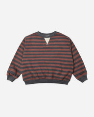 Rylee + Cru Oversized Crew, Mulberry Stripe