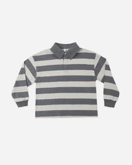 Rylee + Cru Rugby Polo, Sage Stripe
