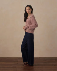 Rylee + Cru Women's Collared Cardigan, Rosewood