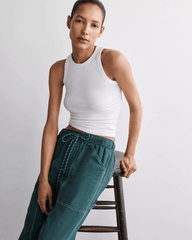 The Essential Rib Muscle Tank in White