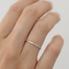 The Land of Salt Hammered Stacking Ring - Multiple Options