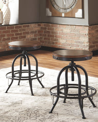 Ashley Furniture - Valebeck 24" Swivel Barstool - Brown - Dark Brown Wood|Metal - Stools - Additional View 1