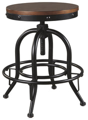Ashley Furniture - Valebeck 24" Swivel Barstool - Brown - Dark Brown Wood|Metal - Stools - Additional View 2