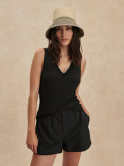 Varley Corby V-Neck Tank, Black