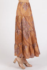 Hazel Blues® |  Mittoshop Paisley Patchwork Print Satin Maxi Skirt
