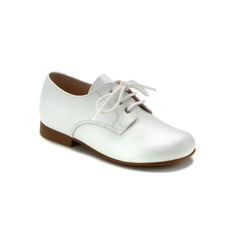 146 - White Leather Boys Lace Shoe