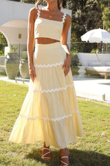 Hazel Blues® |  Contrast Trim Cami and Maxi Skirt Set