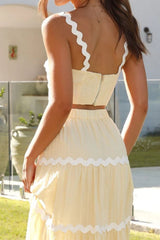 Hazel Blues® |  Contrast Trim Cami and Maxi Skirt Set