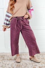 Hazel Blues® |  In or Out Wide Leg Cropped Pants in Eggplant